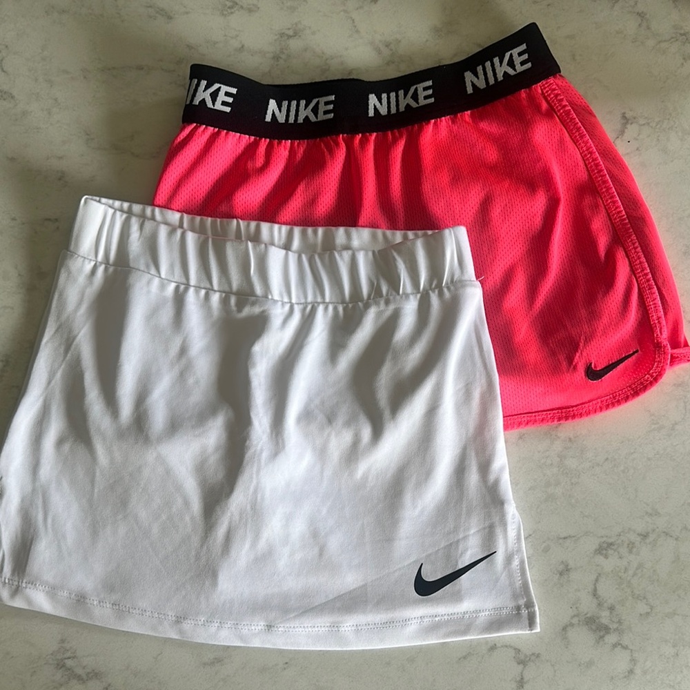 Nike Kids' Pink and White Skort Set